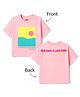 Korkak Knit Half Sleeves Boxy Fit T-Shirt With Sunrays Lazy Days Graphic - Neon Pink