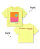 Korkak Knit Half Sleeves Boxy Fit T-Shirt With Sunrays Lazy Days Graphic - Yellow