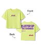 Korkak Knit Half Sleeves Boxy Fit  Front & Back Printed T-Shirt With Cluster Up The Goodness Graphic - Yellow