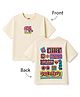 Korkak Cotton Knit Half Sleeves T-Shirt With Chill Vibes Front & Back Graphic - OffWhite