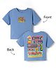 Korkak Cotton Knit Half Sleeves T-Shirt With Chill Vibes Front & Back Graphic - Light Blue