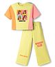 Korkak Knit Half Sleeves Cut N Sew Cord Set With Winners Club Graphic - Yellow