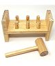 A&A Kreative Box Wooden Peg & Hammer Toy- BRown