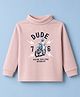 CUCUMBER Sinker Knit Full Sleeves T-Shirt With Dude Racing Challenge Motorbike Text Print - Ivory
