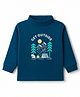 CUCUMBER Sinker Knit Full Sleeves  T-Shirt with Get Outside Text Print - Navy Blue
