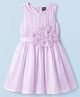 Hola Bonita Woven Sleeveless Mesh Shimmer Party Dress With Floral Applique - Lilac