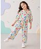Qvink Cotton Woven Three Fourth Floral Printed Coordinating Shirt & Pants Set - Multi Colour
