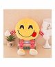 Frantic Smiley Plush Cushion With Stripe Hands And Legs - Yellow 