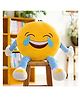 Frantic Laughing Plush Cushion With Stripe Hands And Legs - Yellow 