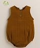Cot & Candy Muslin Woven Sleeveless Solid Onesie - Dark Brown