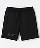 Honeyhap Premium 100% Cotton Looper Terry Knit Solid Shorts With Bio Finish - Black Beauty