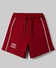 Honeyhap Premium Cotton Knit Terry Shorts and Sporty Club Co. Text in Red