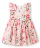 Babyhug Chiffon Woven Frill Sleeves Frock With Floral Print - OffWhite