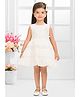 SNAZZY Girl Cotton Woven Sleeveless Floral Applique Detailed Dress - off White