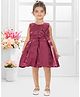SNAZZY Girl Silk Woven Sleeveless Bow Applique Detailed Dress - Grape