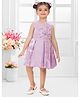 SNAZZY Girl Silk Woven Sleeveless Bow Applique Detailed Dress - Purple
