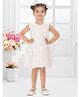 SNAZZY Girl Silk Woven Sleeveless Bow Applique Detailed Dress - White