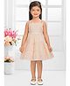 SNAZZY Girl Cotton Woven Sleeveless Checked Dress - Orange