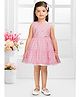 SNAZZY Girl Cotton Woven Sleeveless Checked Dress - Pink