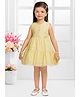 SNAZZY Girl Cotton Woven Sleeveless Checked Dress - Yellow