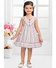 SNAZZY Girl Cotton Woven Sleeveless Striped Dress - Pink