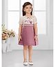 SNAZZY Girl Synthetics Woven Half Sleeves Floral Applique Detailed Dress - Pink