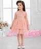 SNAZZY Girl Cotton Woven Sleeveless Floral Applique Detailed Dress - Orange