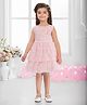 SNAZZY Girl Cotton Woven Sleeveless Floral Applique Detailed Dress - Pink