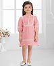SNAZZY Girl Cotton Woven Three Fourth Sleeves Lace Embellished Dress - Rose Pink