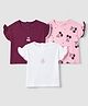 Bonfino 100% Cotton Knit T-Shirts with Half Sleeves and Cherry Print in Pink Red & White - Pack of 3