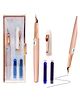 FunBlast Luxury Metal Body Fountain Refillable Pen with 2 Ink Refills for Kids  Light Brown