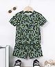 Fashion Dream Cotton Blend Knit Half Sleeves Alphabets  Printed Coordinating Tee & Shorts Set - Grey