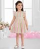 SNAZZY Girl Cotton Blend Woven Sleeveless Striped Dress - Multi Colour