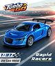 Turbo Go Rapid Racers Metal Die-Cast Car - Blue| 1:37 Super Sports Car| Pull-Back Mechanism| 3 Openable Doors| Rubber Wheels| BIS Certified| Toy for 3+ Years Boys & Girls| Collectible Range