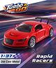 Turbo Go Rapid Racers Metal Die-Cast Car - Red| 1:37 Super Sports Car| Pull-Back Mechanism| 3 Openable Doors| Rubber Wheels| BIS Certified| Toy for 3+ Years Boys & Girls| Collectible Range