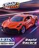 Turbo Go Rapid Racers Metal Die-Cast Car - Orange| 1:37 Super Sports Car| Pull-Back Mechanism| 3 Openable Doors| Rubber Wheels| BIS Certified| Toy for 3+ Years Boys & Girls| Collectible Range