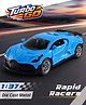 Turbo Go Rapid Racers Metal Die-Cast Car - Blue| 1:37 Super Sports Car| Pull-Back Mechanism| 3 Openable Doors| Rubber Wheels| BIS Certified| Toy for 3+ Years Boys & Girls| Collectible Range