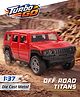 Turbo Go Off-Road Titans Metal Die-Cast Car - Red| 1:37 Luxury SUV Car| Pull-Back Action| 3 Openable Doors| Rubber Wheels| BIS Certified| Toy for 3+ Years Boys & Girls| Collectible Range