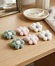 Ribbon Candy Set Of 3 Floral Applique Detailed Rubber Bands - Multi Colour