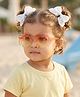 Ribbon Candy  1 Pair Embellished Pearl  Bow Alligator Clips & Matching Sunglasses  White