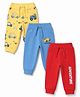 Doodle poodle 100% cotton Single Jersey Knit Full Length Vehicle & Text Printed Lounge & Trackpant Pack of 3 - Red Blue Yellow