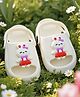 Yellow Bee Bunny Applique Detailed Slingback Sandals - White