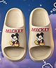 Yellow Bee Disney Featuring Mickey Mouse Applique Detailed Sliders - Beige