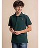 Lil Tomatoes Cotton Knit Half Sleeves Brand Logo Embroidered Polo Tee - Green