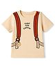 Doodle Poodle Single Jersey Knit Half Sleeves T-Shirt with Travel theme Print - Cream