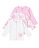 My Milestones 100% Cotton Knit Pack Of 3 Full Sleeves Floral Printed Jhablas - White & Pink
