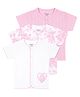 My Milestones 100% Cotton Knit Pack Of 3 Half Sleeves Floral Printed Jhablas - White & Pink