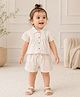 My Milestones 100% Cotton Woven Half Sleeves Striped Top & Shorts Set - Multi Colour