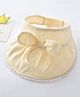 Petite and Posh Cotton Blend Woven Bow Applique Detailed Visor - Beige - Circumference 53 55 Cms