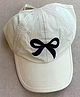 Petite and Posh Bow Embroidered Cap - Beige Circumference 50 - 54 Cms